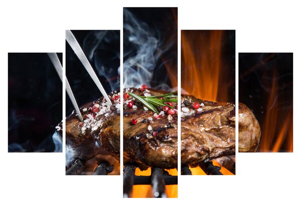 Egy sült steak képe (150x105 cm)