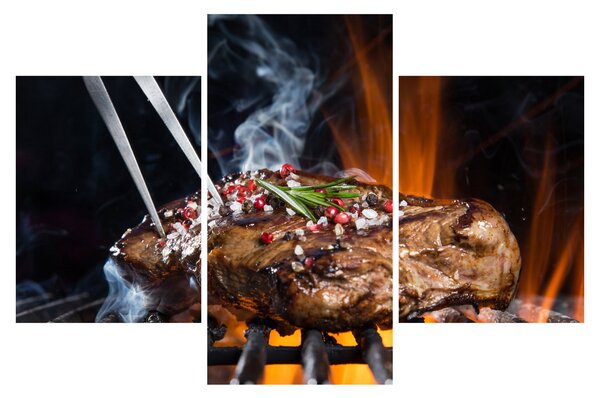 Egy sült steak képe (90x60 cm)