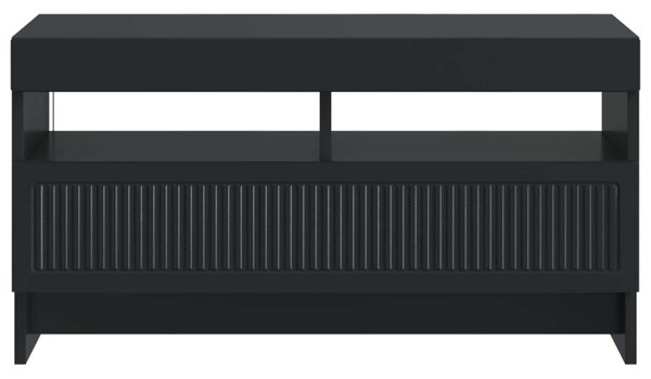 LED TV szekrény Fekete Szerelt Fa