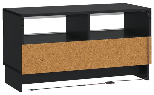 LED TV szekrény Fekete Szerelt Fa