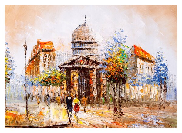 Kép - Festett városi emlékmű (70x50 cm)