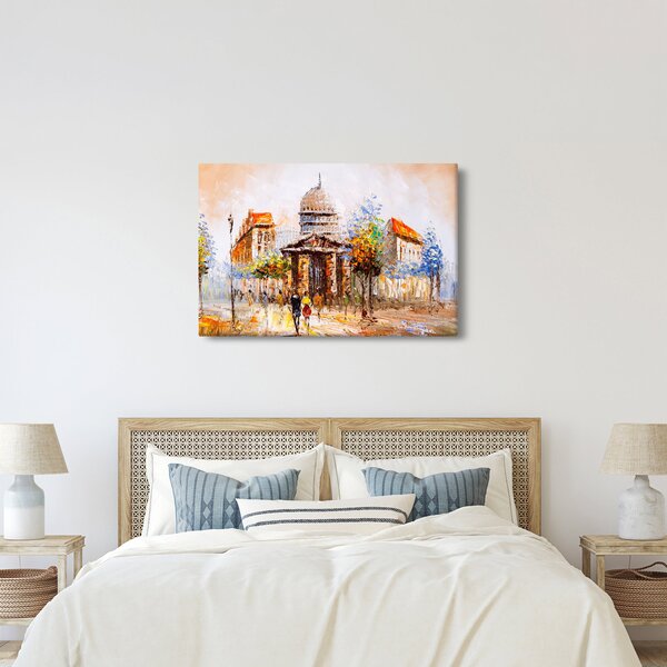 Kép - Festett városi emlékmű (90x60 cm)