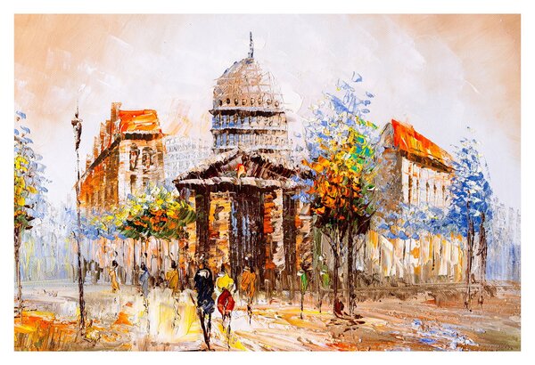 Kép - Festett városi emlékmű (90x60 cm)