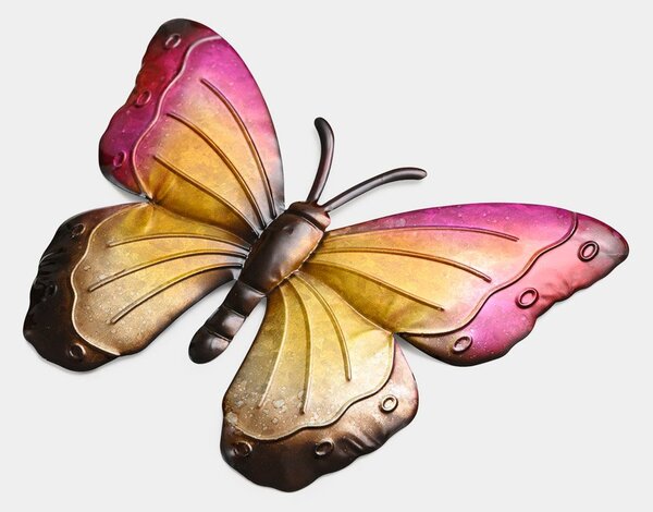 Fali fém dekoráció pillangó BUTTERFLY 40 cm - több színben Termék színe: Piros