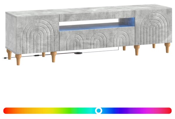 LED TV szekrény Betonszürke Szerelt Fa