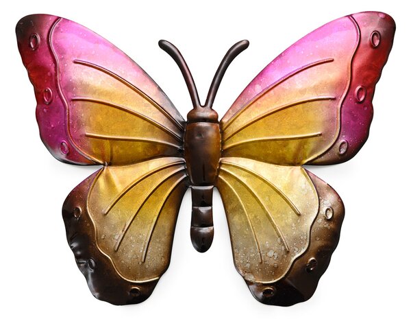 Fali fém dekoráció pillangó BUTTERFLY 30 cm - több színben Termék színe: Lila