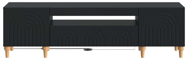 LED TV szekrény ALKMAAR 153 x 35 x 43 cm Fekete Szerelt Fa