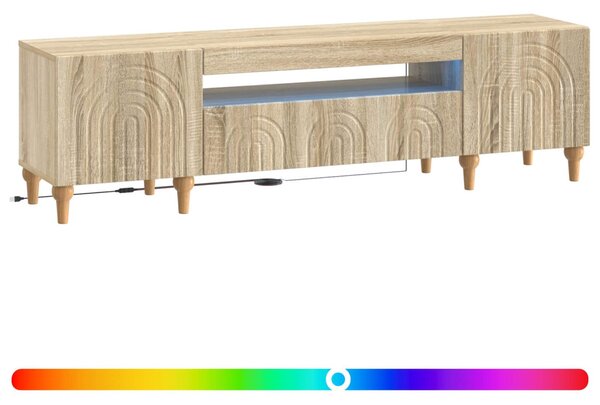 LED TV szekrény Sonoma Tölgy Szerelt Fa