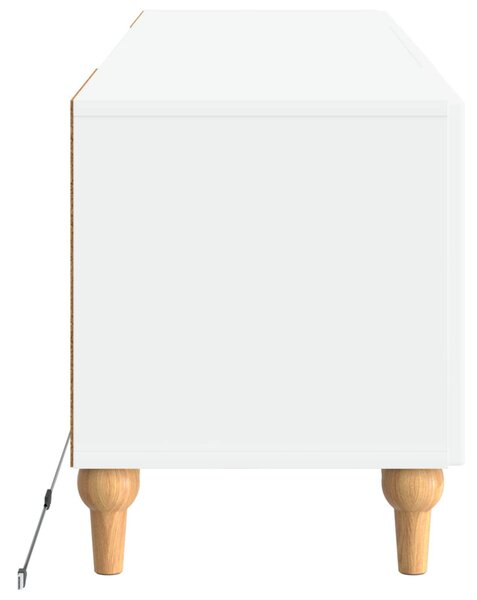 LED TV szekrény Magasfényű Fehér Szerelt Fa