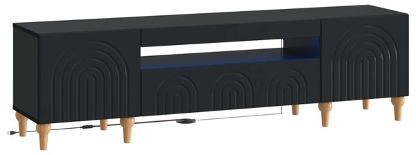 LED TV szekrény ALKMAAR 153 x 35 x 43 cm Fekete Szerelt Fa