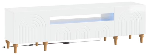 LED TV szekrény Magasfényű Fehér Szerelt Fa