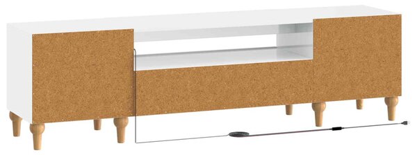 LED TV szekrény Magasfényű Fehér Szerelt Fa