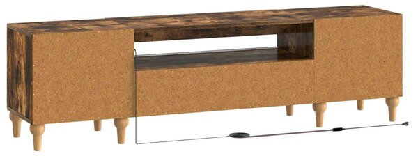 LED TV szekrény Füstös Tölgy Szerelt Fa