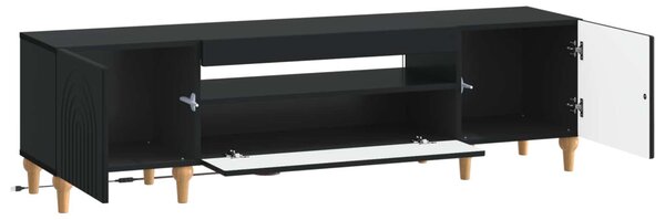 LED TV szekrény ALKMAAR 153 x 35 x 43 cm Fekete Szerelt Fa