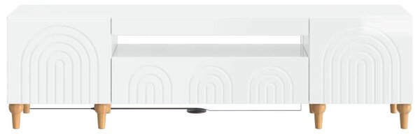 LED TV szekrény Magasfényű Fehér Szerelt Fa