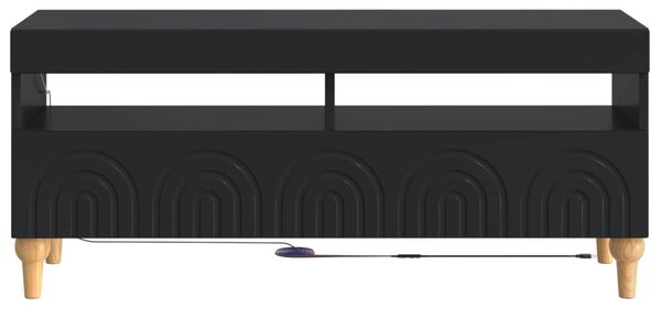 LED TV szekrény Fekete Szerelt Fa