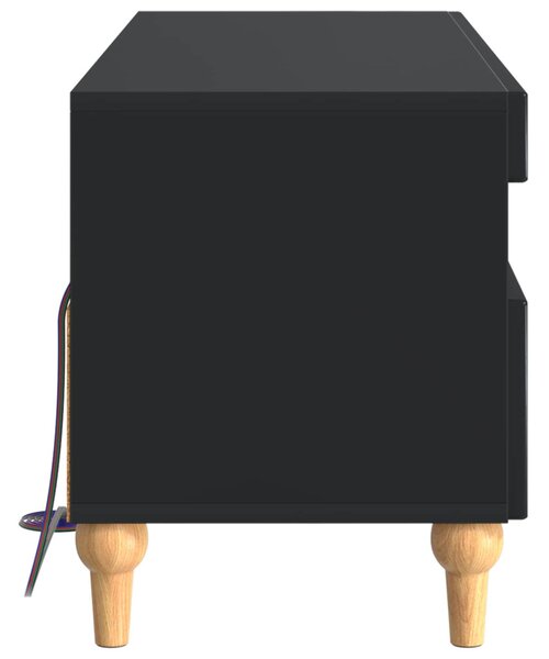 LED TV szekrény Fekete Szerelt Fa