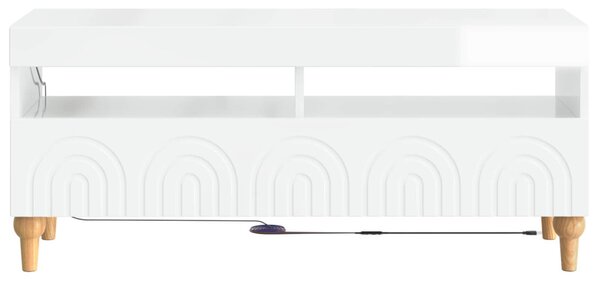 LED TV szekrény Magasfényű Fehér Szerelt Fa
