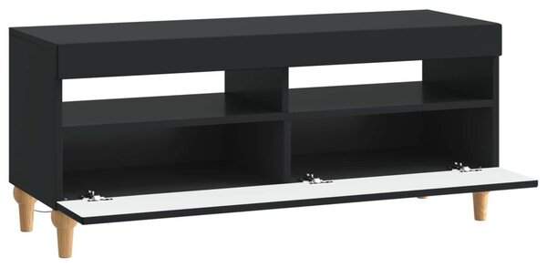 LED TV szekrény Fekete Szerelt Fa