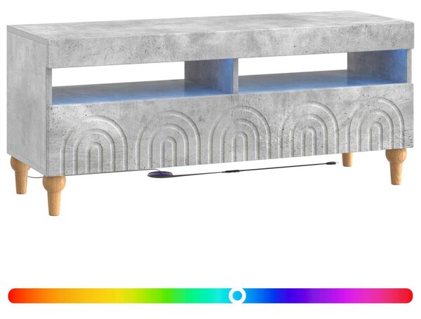 LED TV szekrény Betonszürke Szerelt Fa
