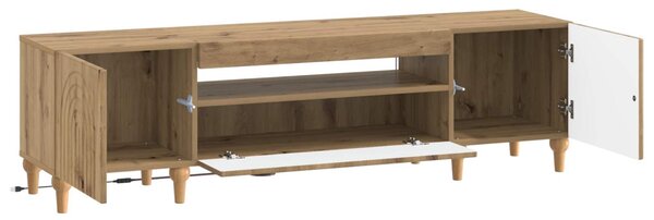 LED TV szekrény ALKMAAR Kézműves Tölgy Szerelt Fa