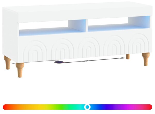 LED TV szekrény Fehér Szerelt Fa