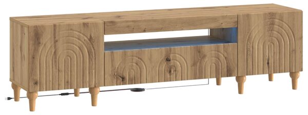 LED TV szekrény ALKMAAR Kézműves Tölgy Szerelt Fa