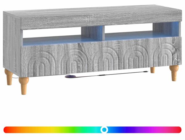 LED TV szekrény Szürke Sonoma Szerelt Fa