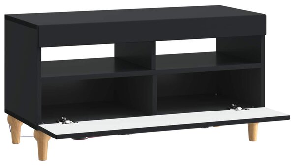 LED TV szekrény Fekete Szerelt Fa