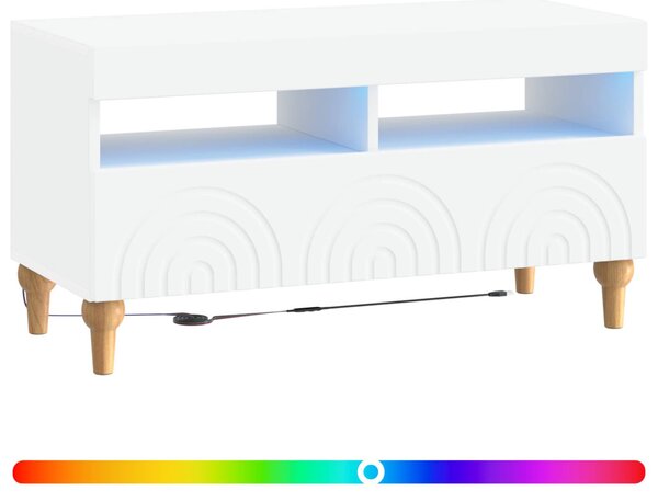 LED TV szekrény Fehér Szerelt Fa