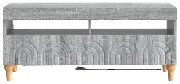 LED TV szekrény Szürke Sonoma Szerelt Fa