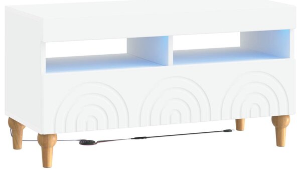 LED TV szekrény Fehér Szerelt Fa