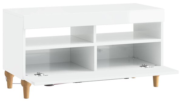 LED TV szekrény ALKMAAR 81 x 35 x 43 cm Magasfényű Fehér