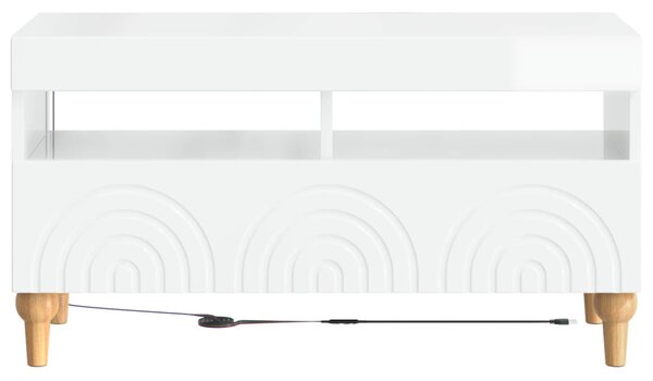 LED TV szekrény ALKMAAR 81 x 35 x 43 cm Magasfényű Fehér