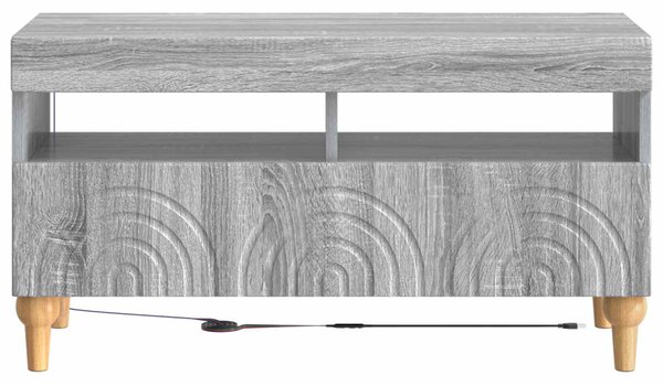 LED TV szekrény Szürke Sonoma Szerelt Fa