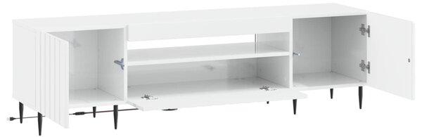 LED TV szekrény Magasfényű Fehér Szerelt Fa