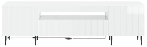 LED TV szekrény Magasfényű Fehér Szerelt Fa