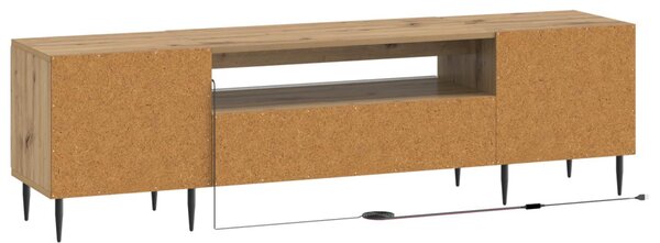 LED TV szekrény Kézműves Tölgy Szerelt Fa