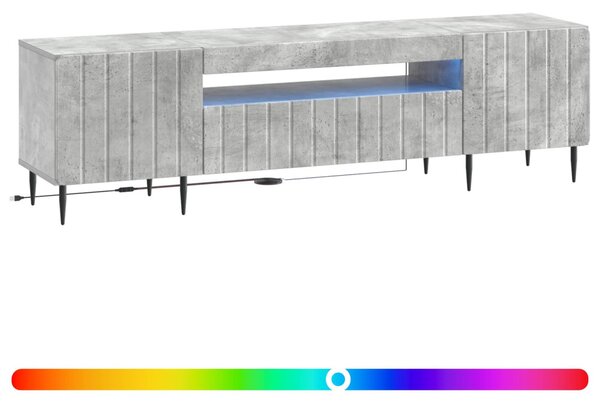 LED TV szekrény Betonszürke Szerelt Fa