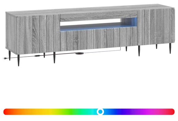 LED TV szekrény Szürke Sonoma Szerelt Fa