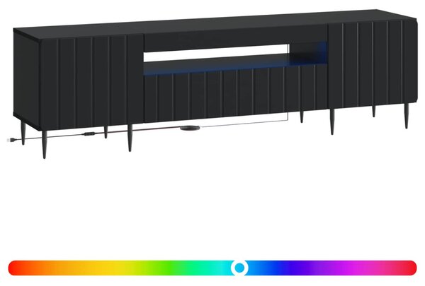 LED TV szekrény ZWOLLE 153 x 35 x 43 cm Fekete Szerelt Fa