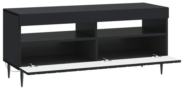 LED TV szekrény Fekete Szerelt Fa