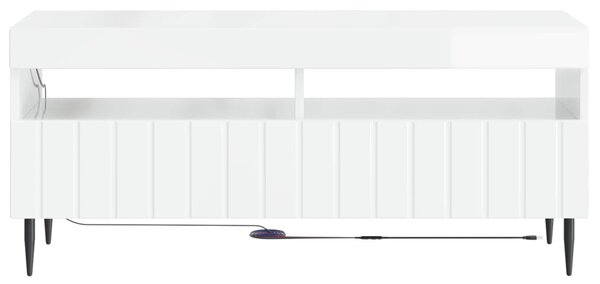LED TV szekrény Magasfényű Fehér Szerelt Fa