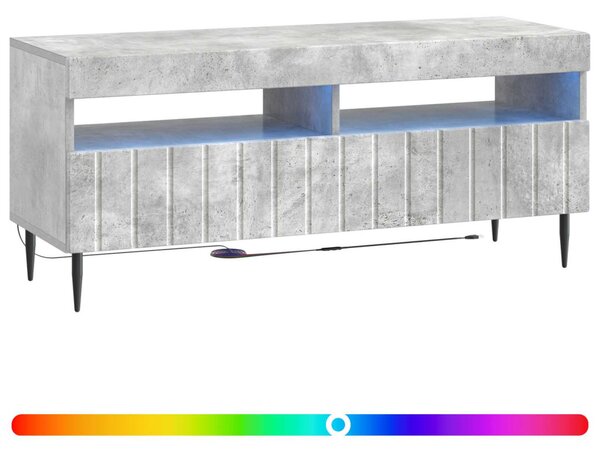 LED TV szekrény Betonszürke Szerelt Fa