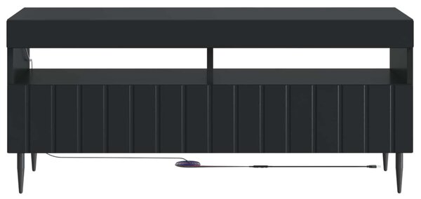 LED TV szekrény Fekete Szerelt Fa