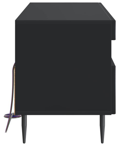 LED TV szekrény Fekete Szerelt Fa