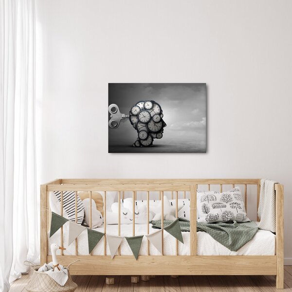 Művészi kép egy fej órával (70x50 cm)