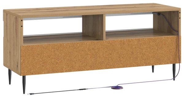 LED TV szekrény Kézműves Tölgy Szerelt Fa