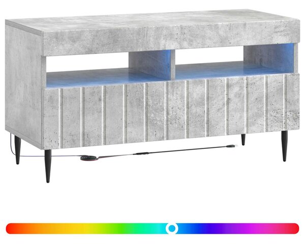 LED TV szekrény Betonszürke Szerelt Fa