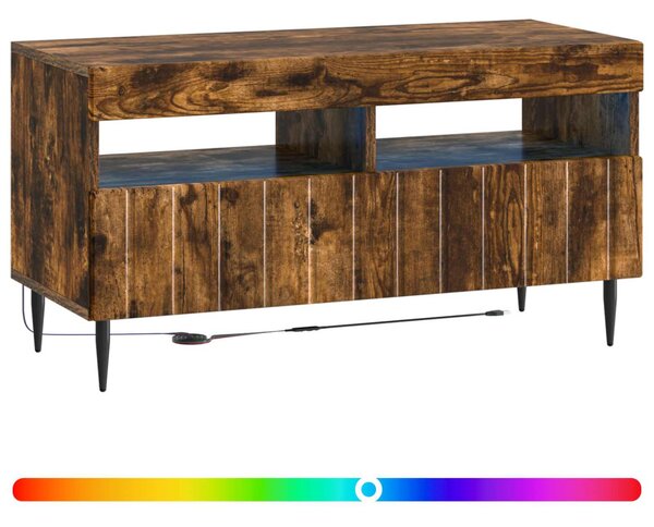 LED TV szekrény Füstös Tölgy Szerelt Fa